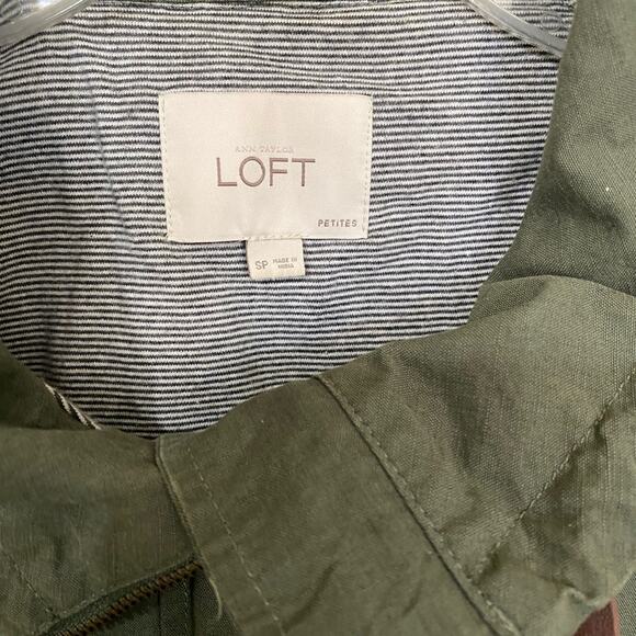 Ann Taylor Loft Women's Jacket Army/ Safari Green with Cinch Waist Petite Small - Picture 5 of 7